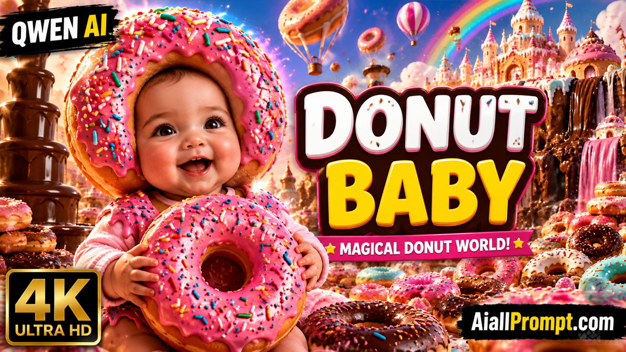 Donut Baby AI Video Prompt (Qwen AI) – Cute Ultra Realistic Viral Baby Story