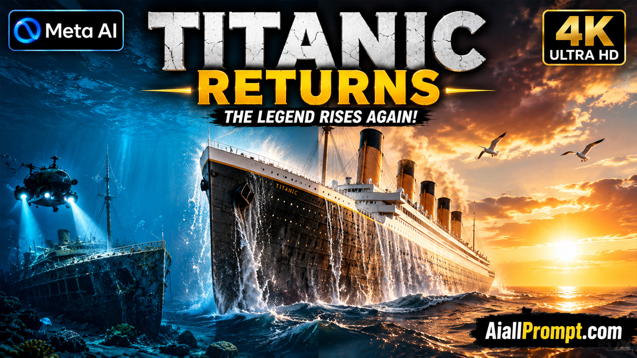 Titanic Returns AI Prompt (Meta AI) – Cinematic 4K AI Video Prompt