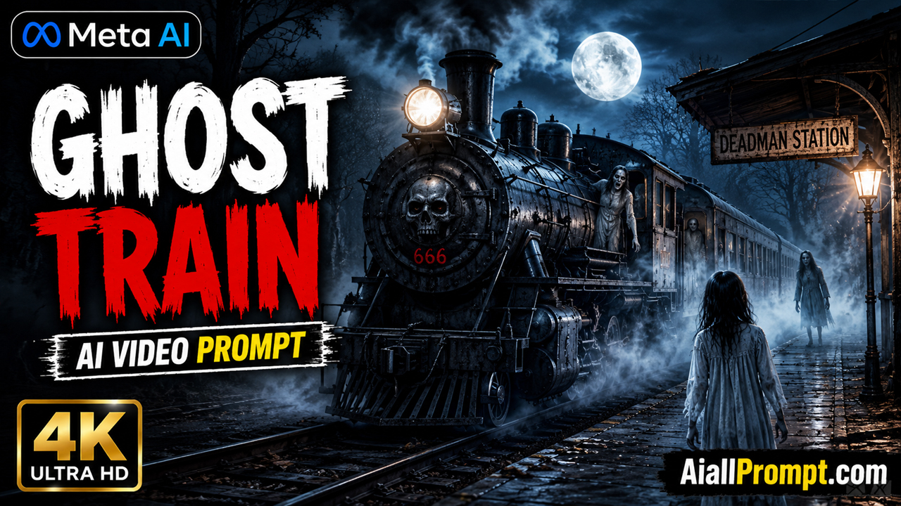 Baby Ghost Train AI Video Prompt (Meta AI) – Ultra Realistic Horror Cinematic Short