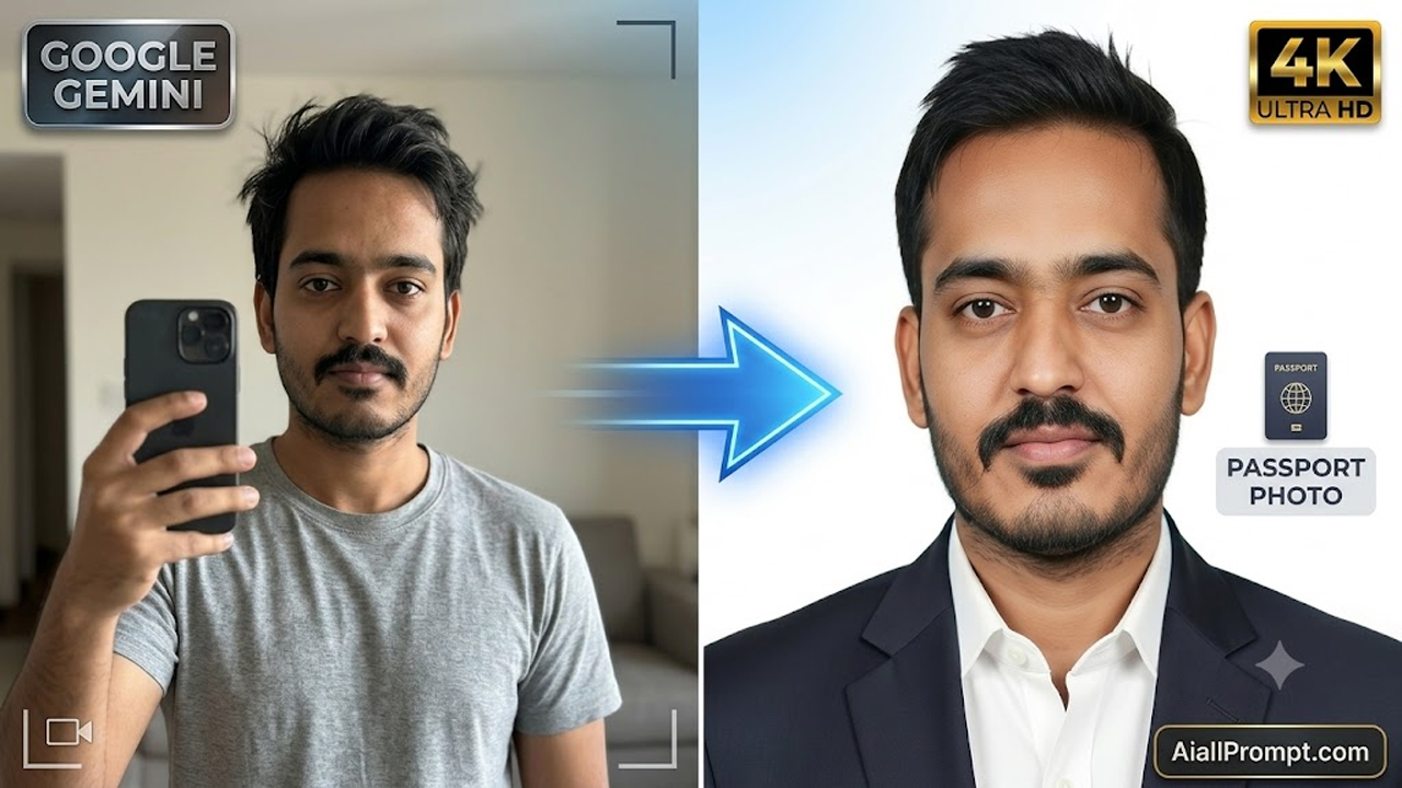 AI Passport Photo Prompt for Google Gemini – Create Professional Passport Size Photos in Seconds
