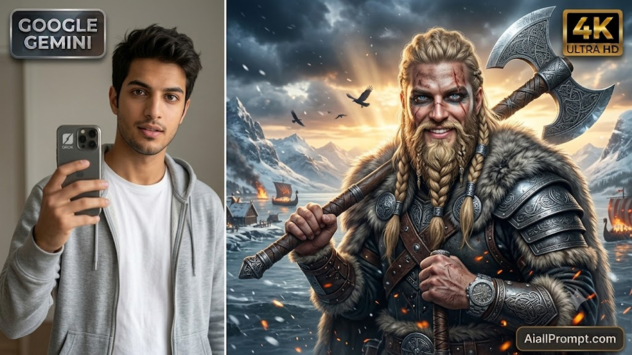 AI Viking Warrior Photo Prompt for Google Gemini (2026) – Create Ultra Realistic Norse Warrior Portraits