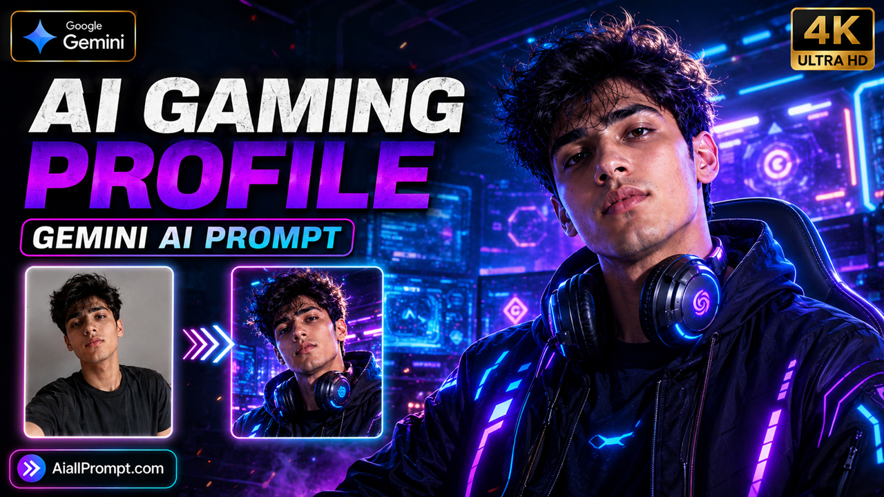 AI Gaming Profile Picture Prompt for Google Gemini (Ultra Realistic Gamer PFP)
