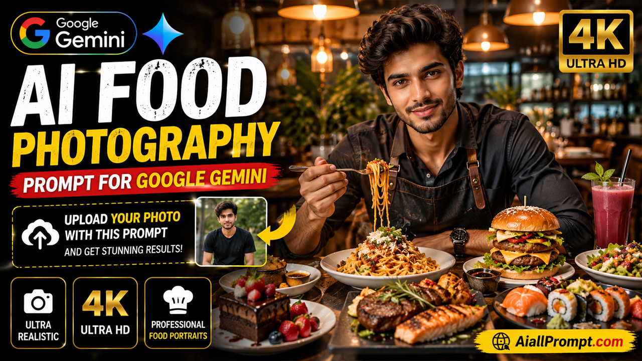 AI Food Photography Prompt for Google Gemini (Ultra Realistic 4K)