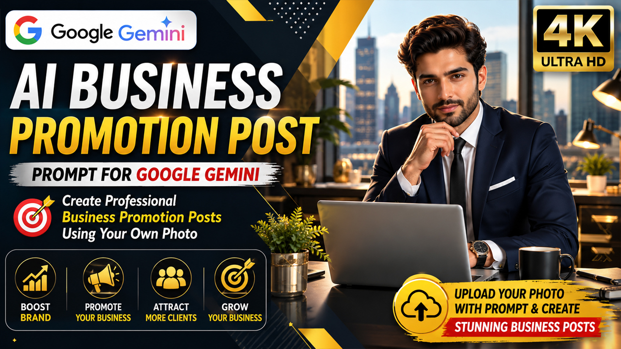 AI Business Promotion Post Prompt for Google Gemini (Create Professional Marketing Photos)