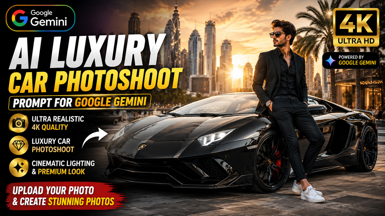 AI Luxury Car Photoshoot Prompt for Google Gemini (Ultra Realistic 4K)