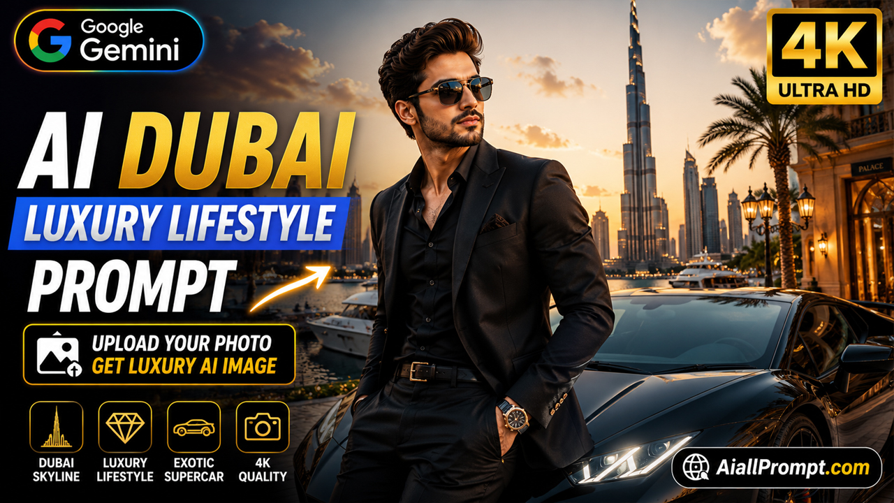 AI Dubai Luxury Lifestyle Prompt for Google Gemini (Ultra Realistic 4K)