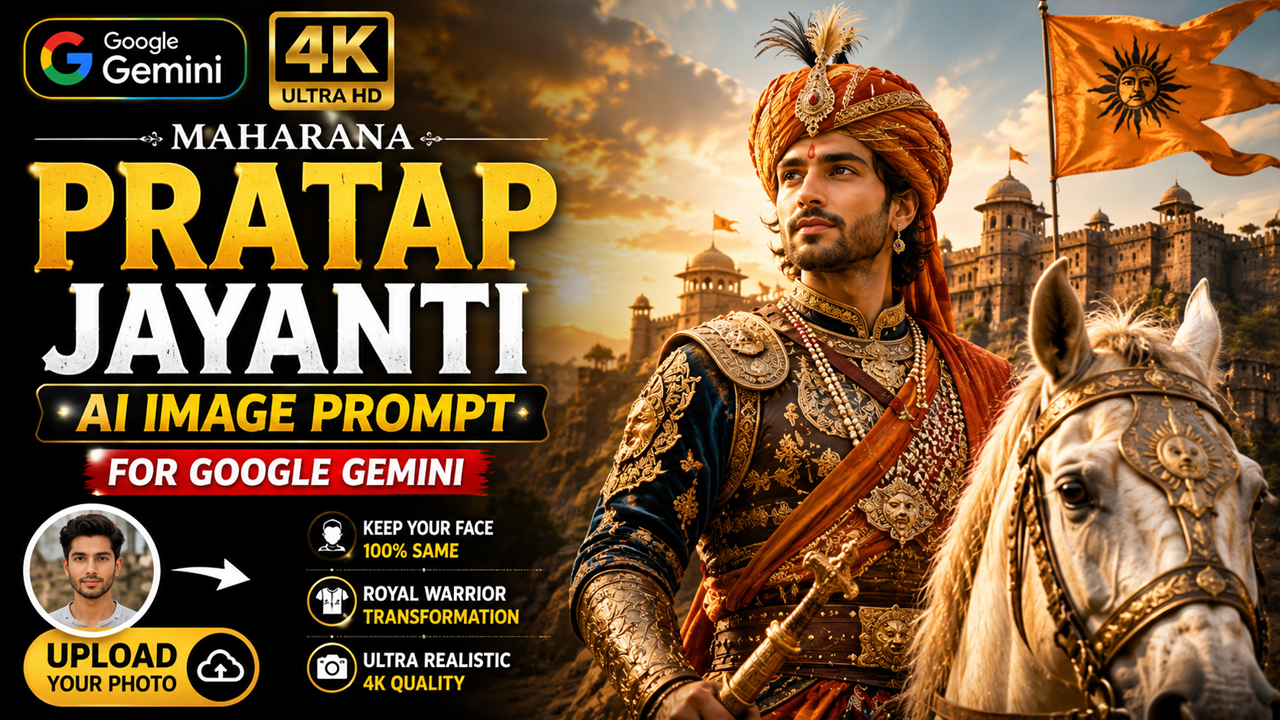 Maharana Pratap Jayanti AI Image Prompt for Google Gemini (Upload Your Photo)