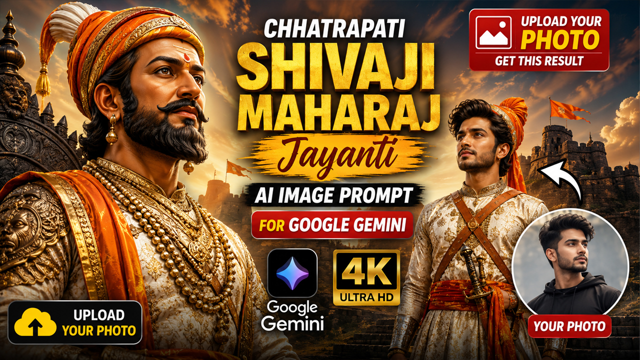 Chhatrapati Shivaji Maharaj Jayanti AI Image Prompt for Google Gemini (Upload Your Photo)