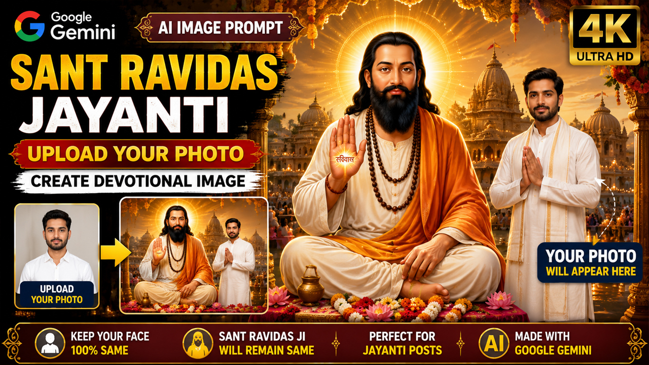 Sant Ravidas Jayanti AI Image Prompt for Google Gemini (Upload Your Photo)