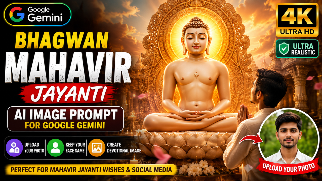 Bhagwan Mahavir Jayanti AI Image Prompt for Google Gemini (Upload Your Photo)
