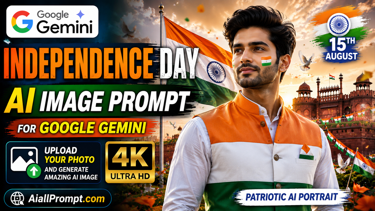 Independence Day AI Image Prompt for Google Gemini (Upload Your Photo)