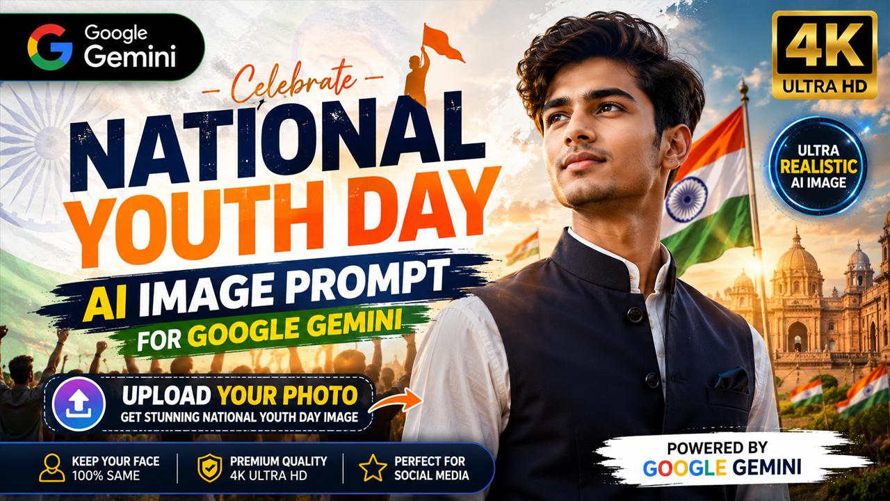 National Youth Day AI Image Prompt for Google Gemini (Upload Your Photo)
