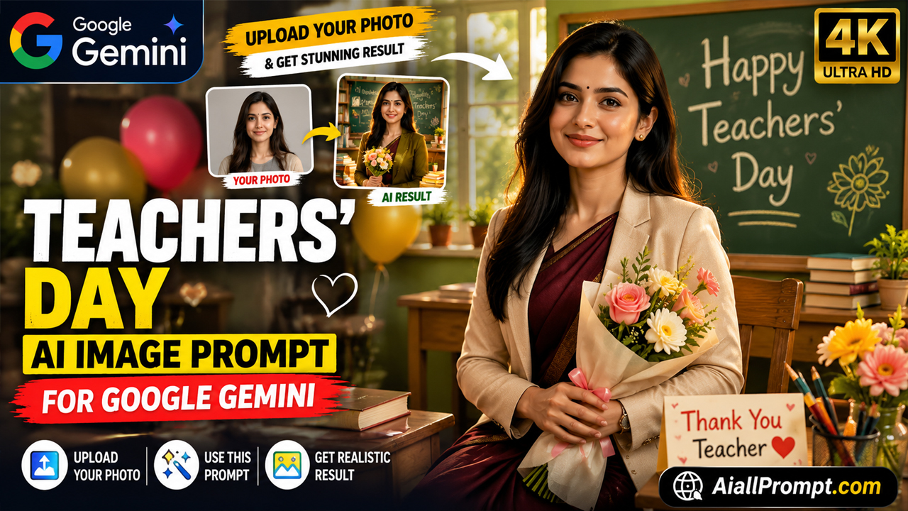 Teachers' Day AI Image Prompt for Google Gemini (Upload Your Photo)