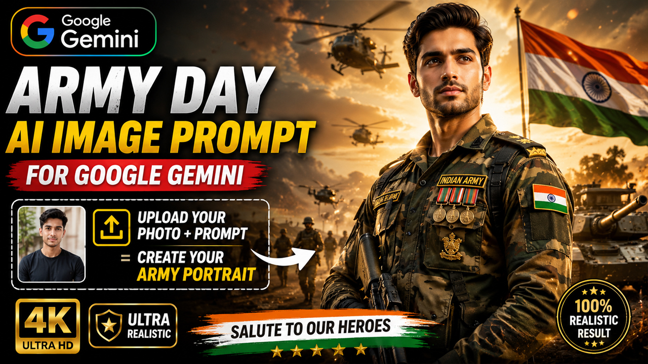 Army Day AI Image Prompt for Google Gemini (Upload Your Photo)