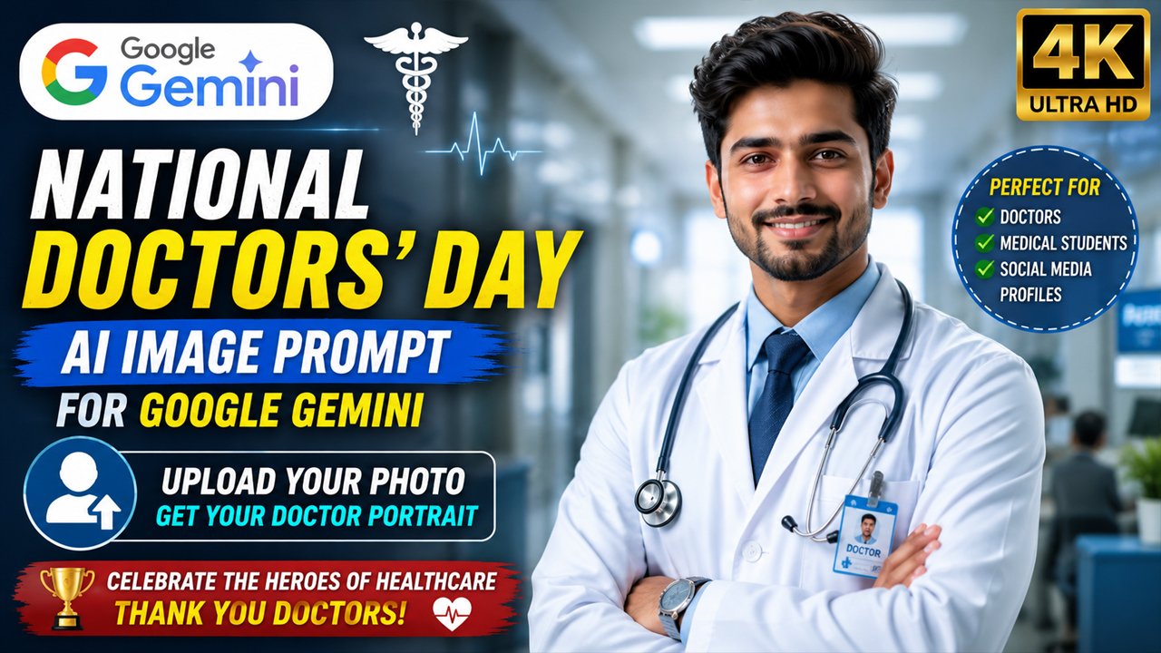 National Doctors' Day AI Image Prompt for Google Gemini (Upload Your Photo)