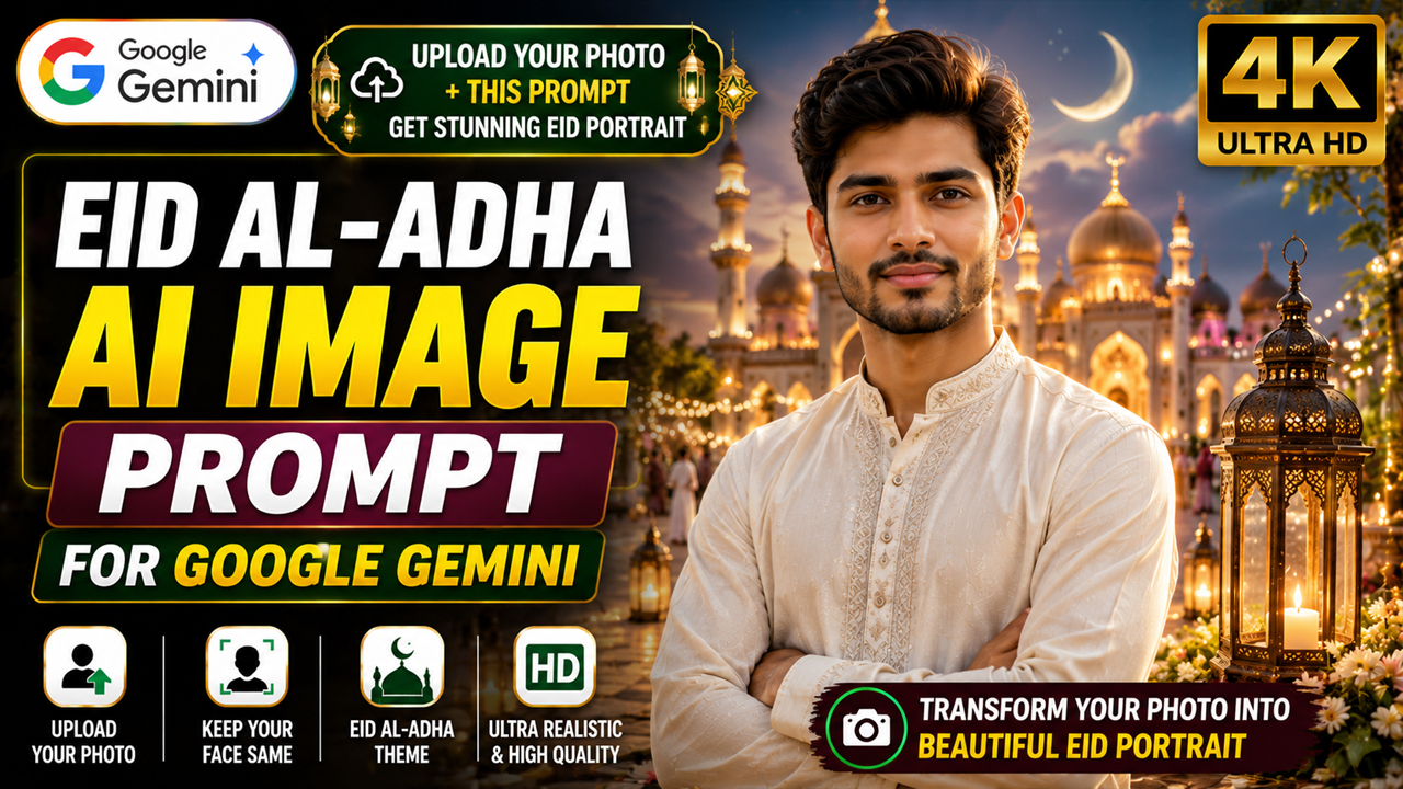 Eid al-Adha AI Image Prompt for Google Gemini (Ultra Realistic 4K Photo Transformation)