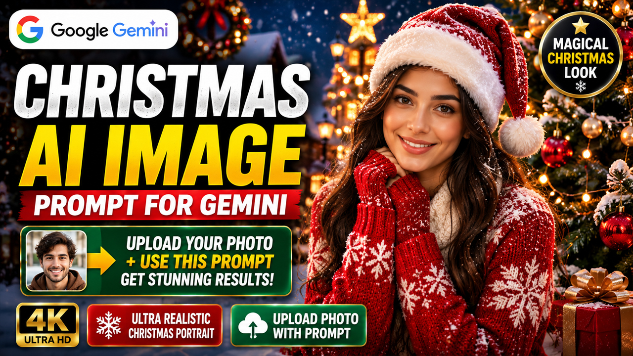 Christmas AI Image Prompt for Google Gemini (Upload Your Photo)