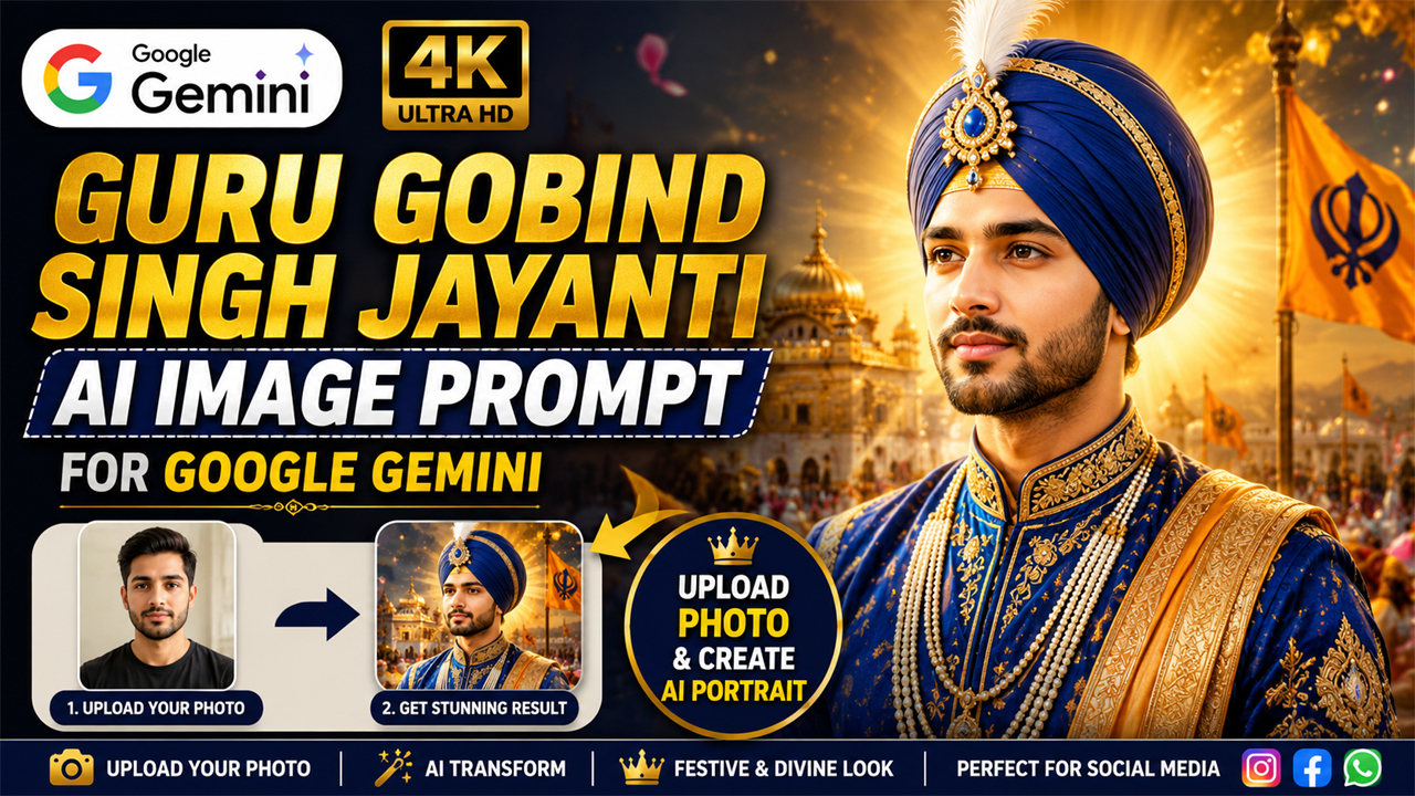Guru Gobind Singh Jayanti AI Image Prompt for Google Gemini (Upload Your Photo)