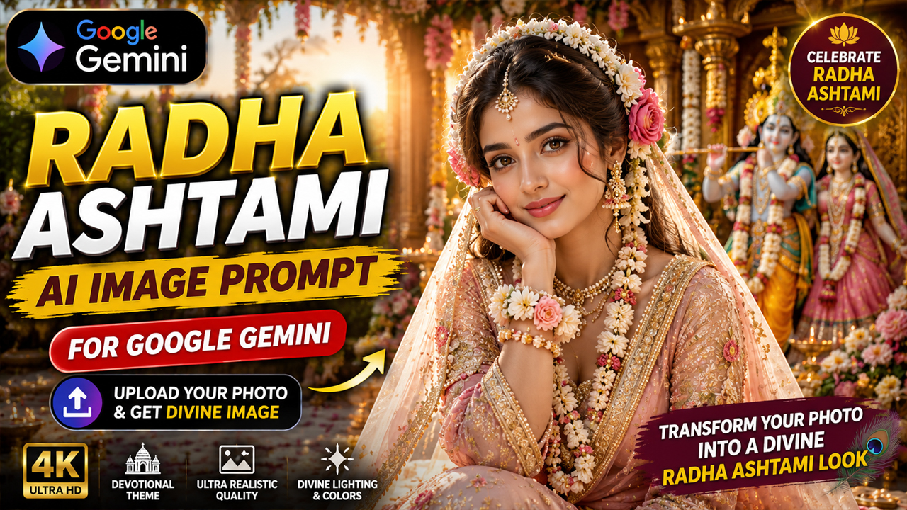 Radha Ashtami AI Image Prompt for Google Gemini (Use Your Photo)
