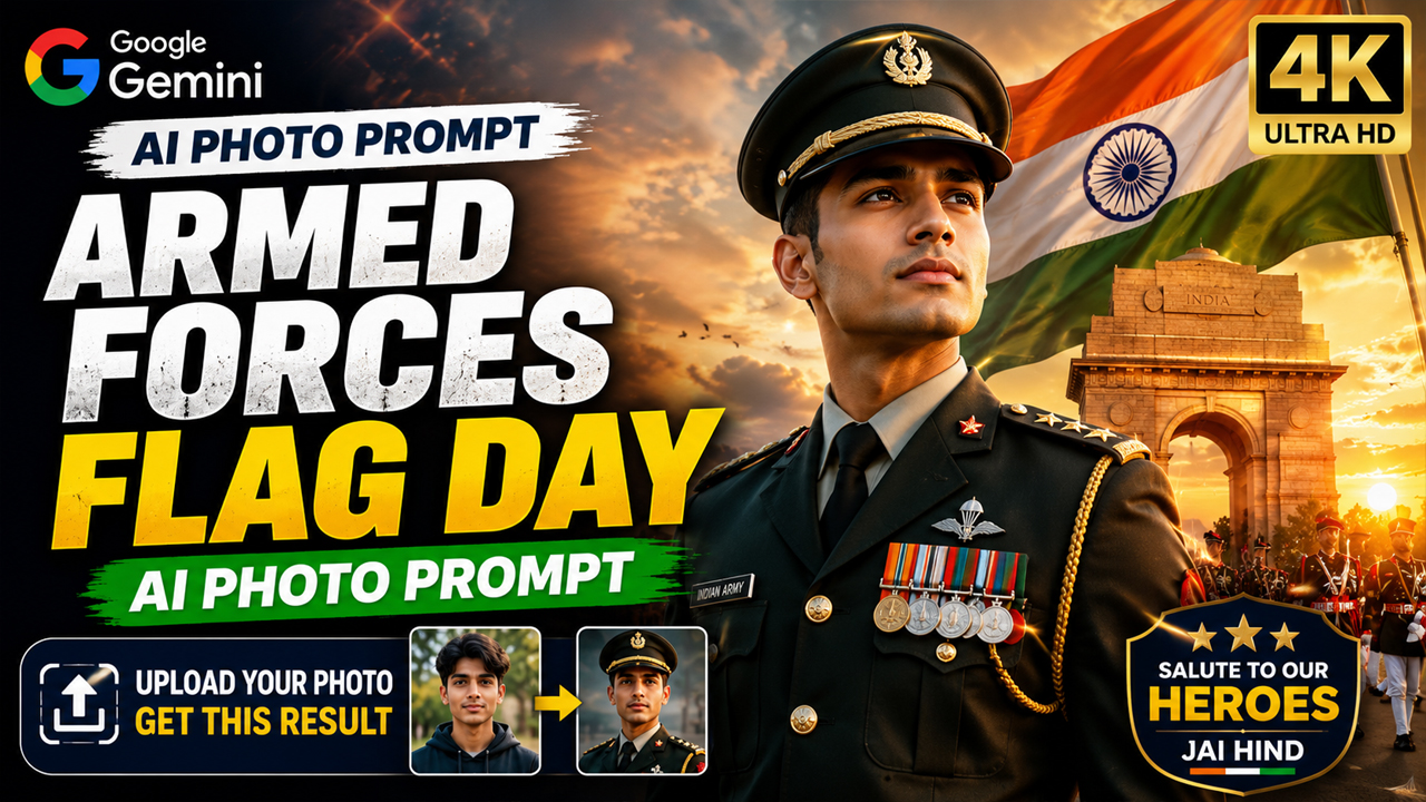 Armed Forces Flag Day AI Photo Prompt for Google Gemini (Ultra Realistic 4K)
