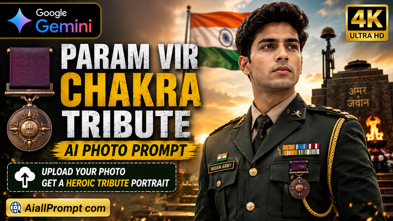 Param Vir Chakra Tribute AI Photo Prompt for Google Gemini (Ultra Realistic 4K)
