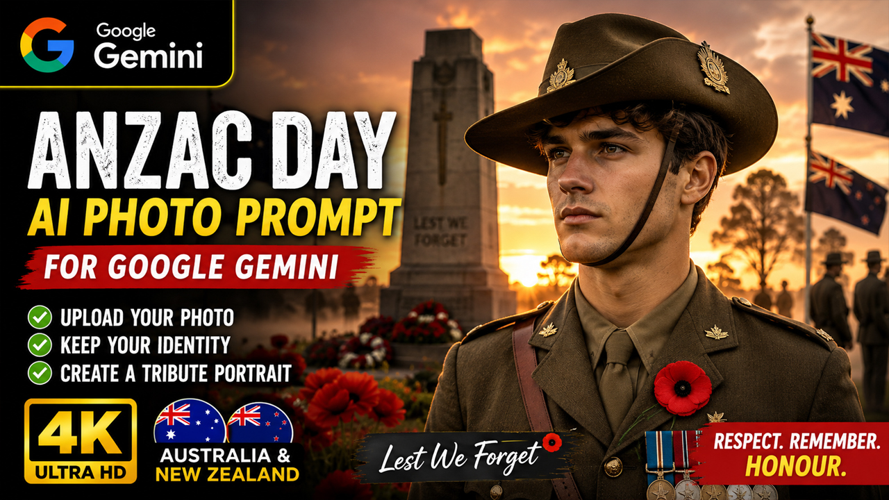 ANZAC Day AI Photo Prompt for Google Gemini (Australia & New Zealand)
