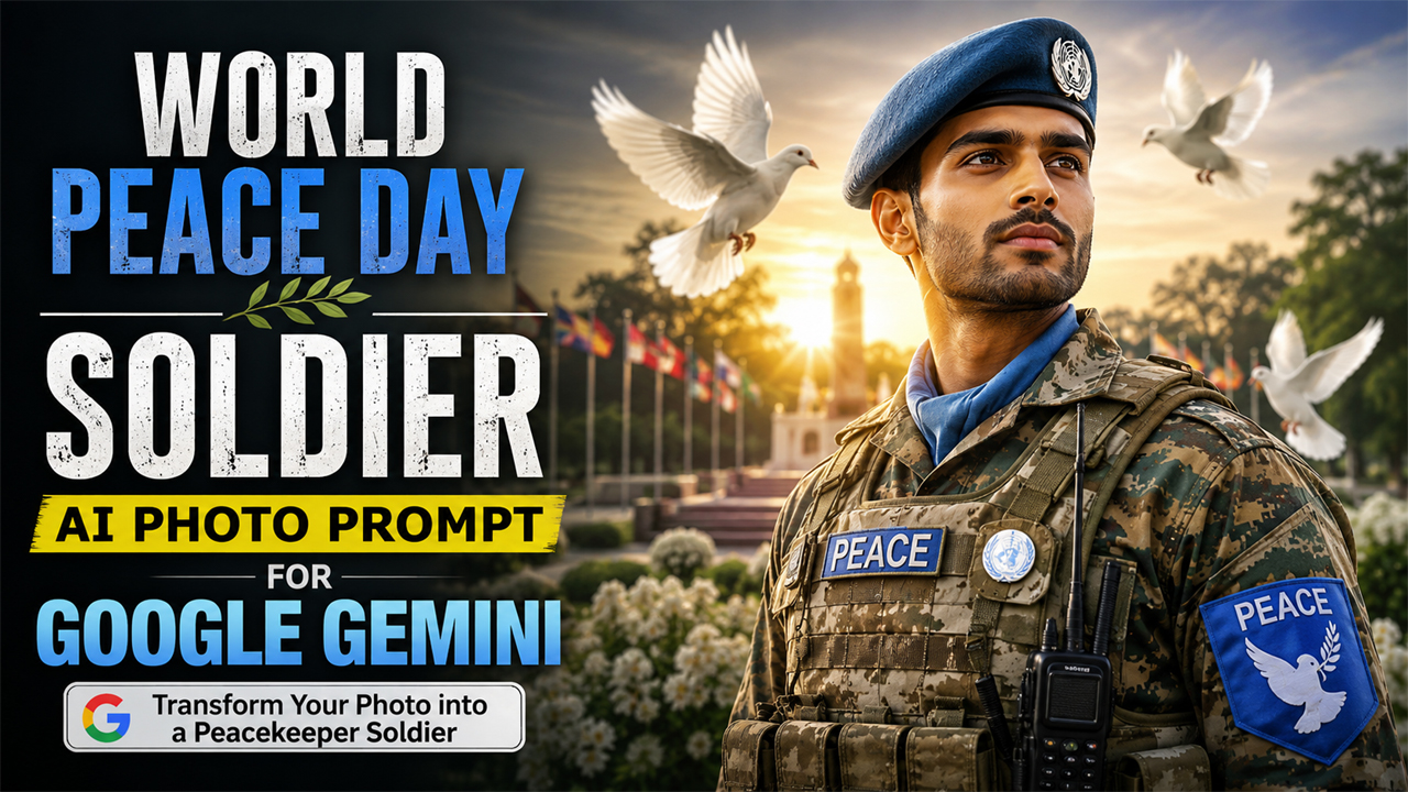 World Peace Day Soldier AI Photo Prompt for Google Gemini (Ultra Realistic 4K)