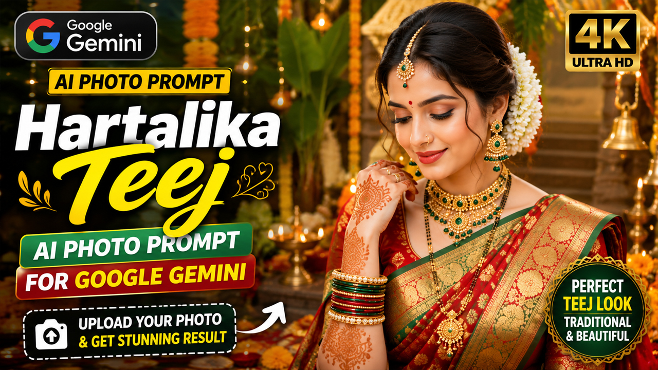 Hartalika Teej AI Photo Prompt for Google Gemini (Upload Your Photo)