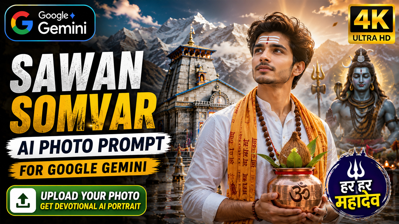 Sawan Somvar AI Photo Prompt for Google Gemini (Upload Your Photo)