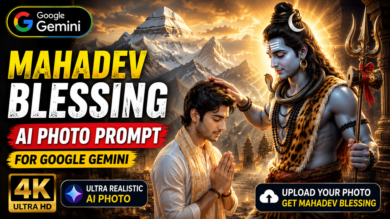Mahadev Blessing AI Photo Prompt for Google Gemini (Ultra Realistic 4K)