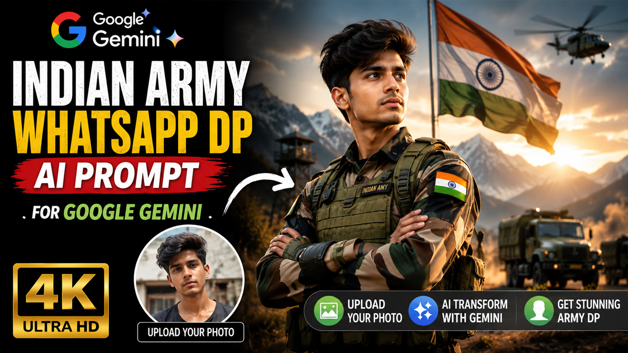 Indian Army WhatsApp DP AI Prompt for Google Gemini (Ultra Realistic 4K)