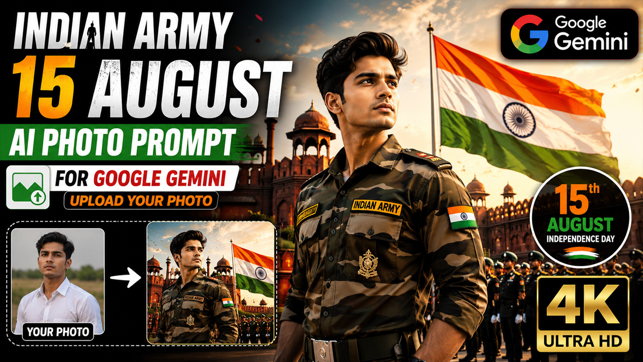 Indian Army 15 August AI Photo Prompt for Google Gemini (Upload Your Photo)