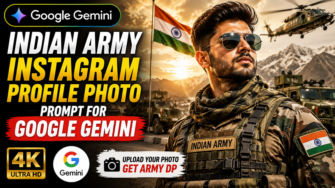 Indian Army Instagram Profile Photo Prompt for Google Gemini (Ultra Realistic DP)