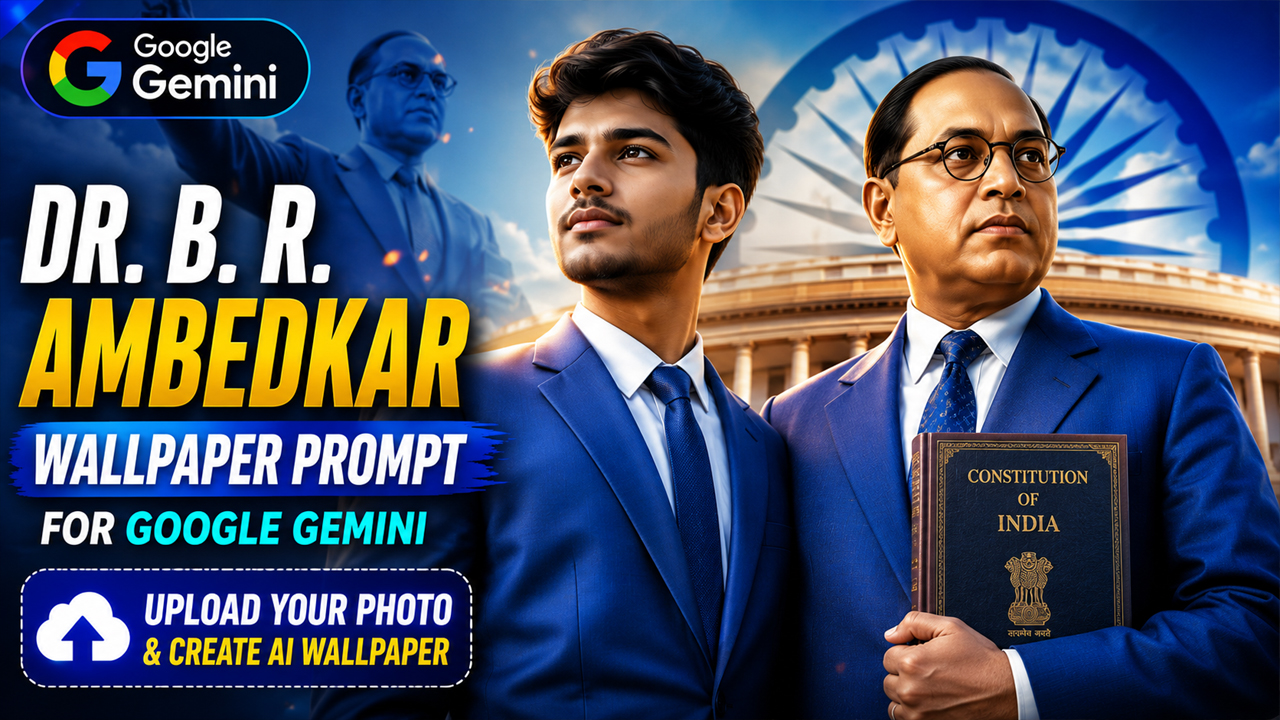 Dr. B. R. Ambedkar Wallpaper Prompt for Google Gemini (Upload Your Photo)