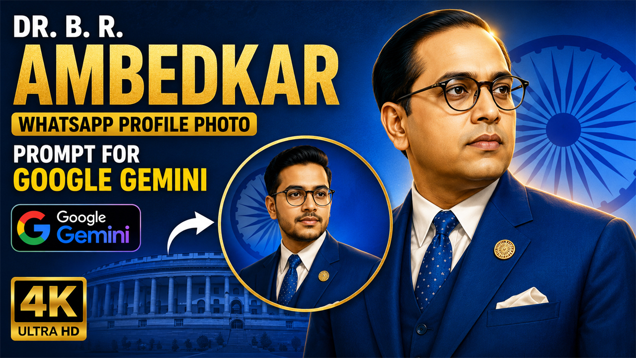Dr. B. R. Ambedkar Whatsapp DP Prompt for Google Gemini (Ultra Realistic 4K)