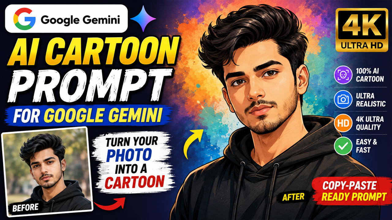 AI Cartoon Me Prompt for Google Gemini (Turn Your Photo into a Cartoon)