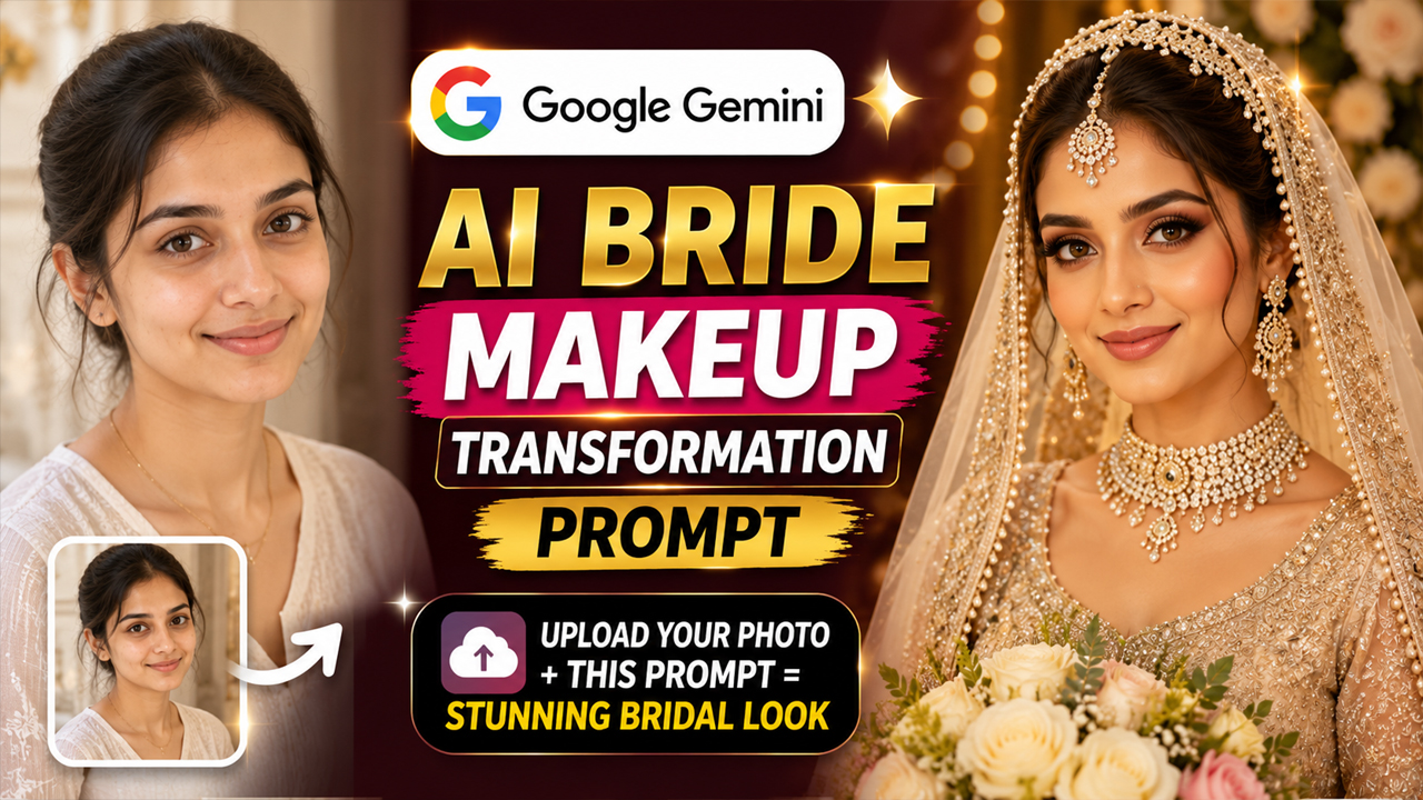 AI Bride Makeup Transformation Prompt for Google Gemini (Ultra Realistic 4K)
