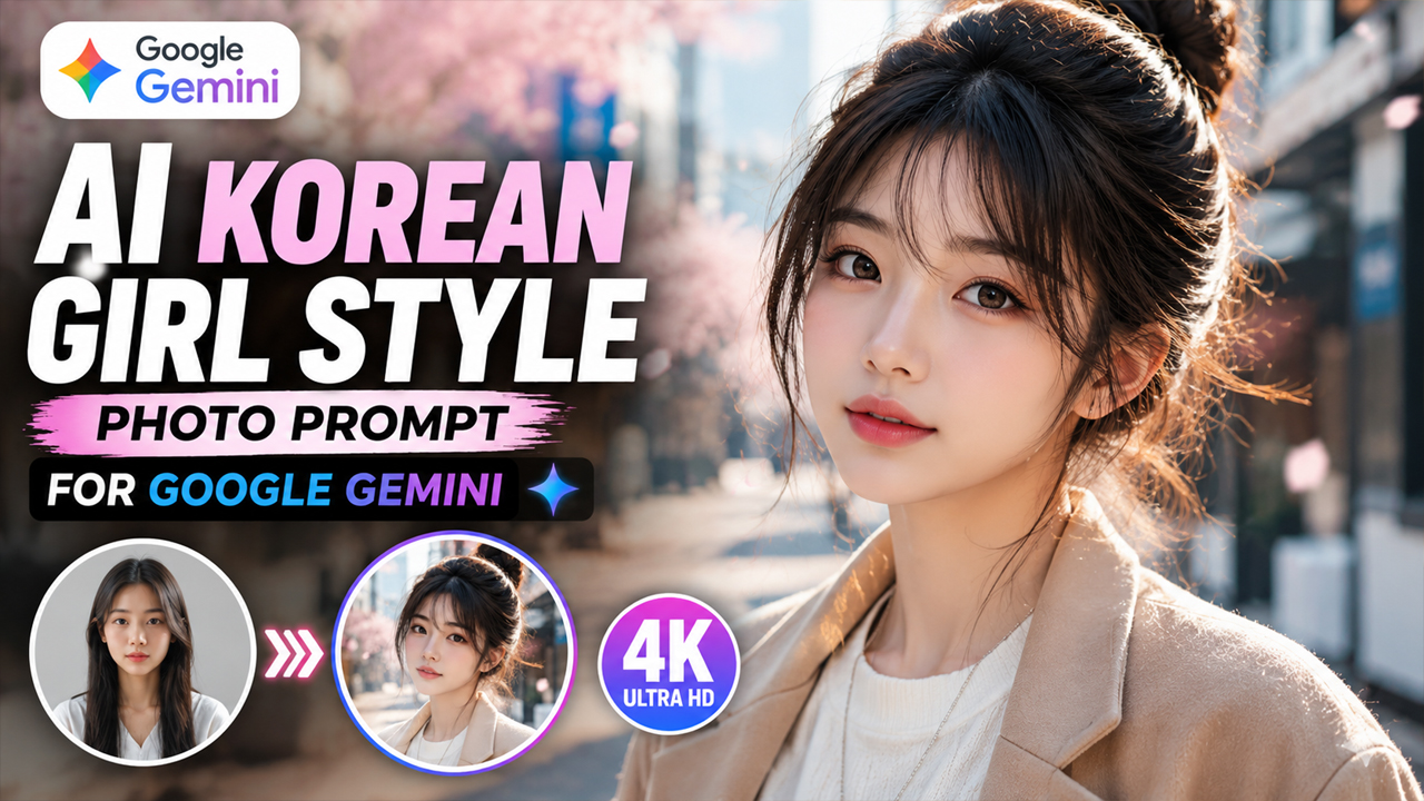 AI Korean Girl Style Photo Prompt for Google Gemini (Ultra Realistic 4K)
