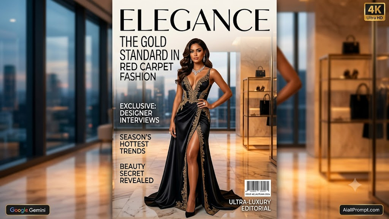 AI Magazine Cover Girl Prompt for Google Gemini (Ultra Realistic 4K Photo Transformation)