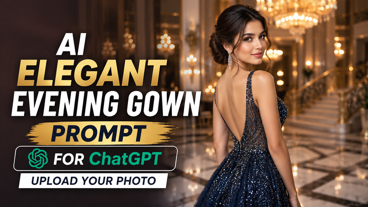 AI Elegant Evening Gown Prompt for ChatGPT (Upload Your Photo)
