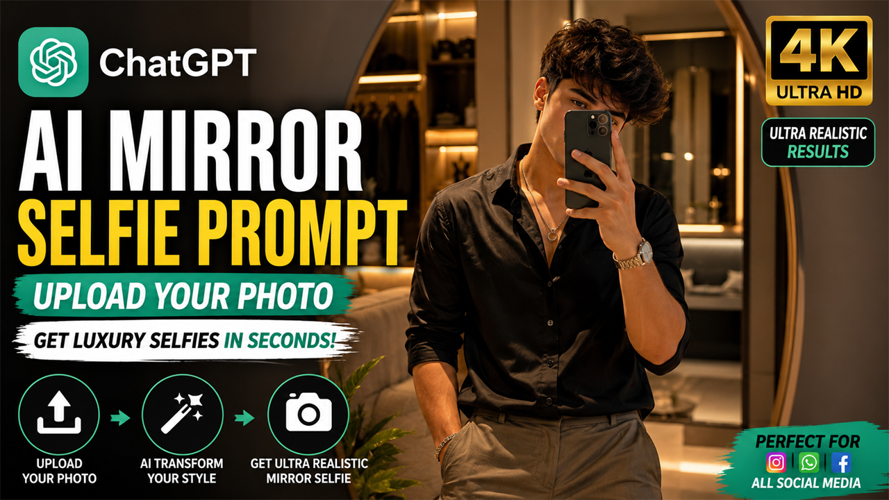AI Mirror Selfie Prompt for ChatGPT (Upload Your Photo)