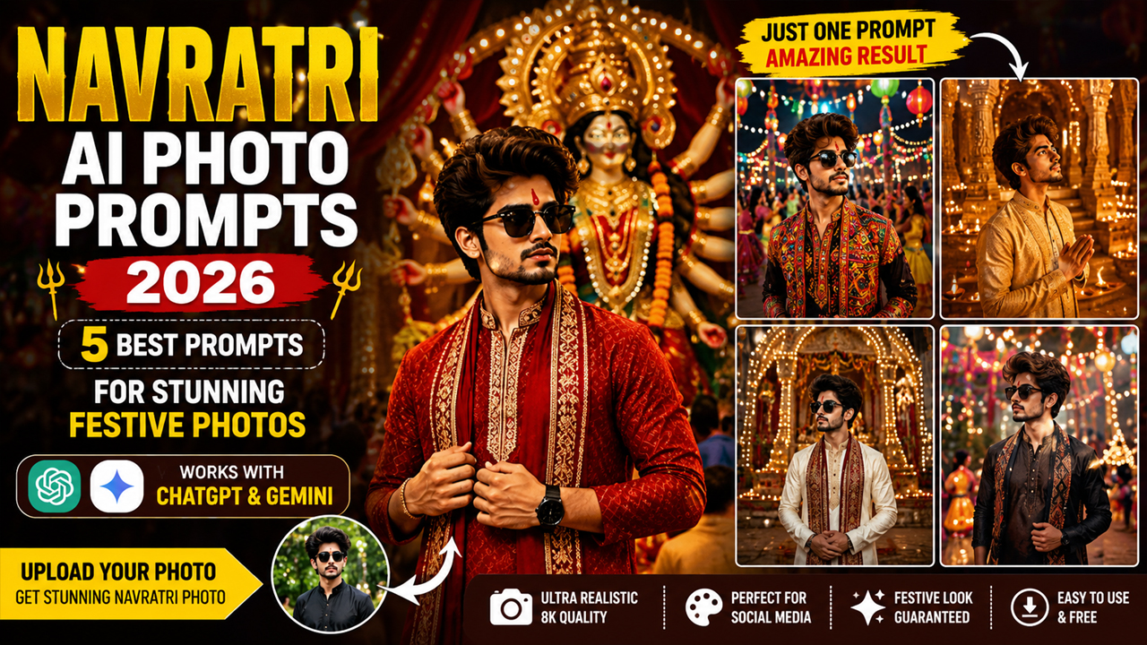 Navratri AI Photo Prompts 2026 – Create Stunning Festive Images with ChatGPT & Gemini