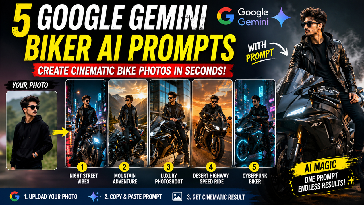 5 Google Gemini Biker AI Photo Editing Prompts