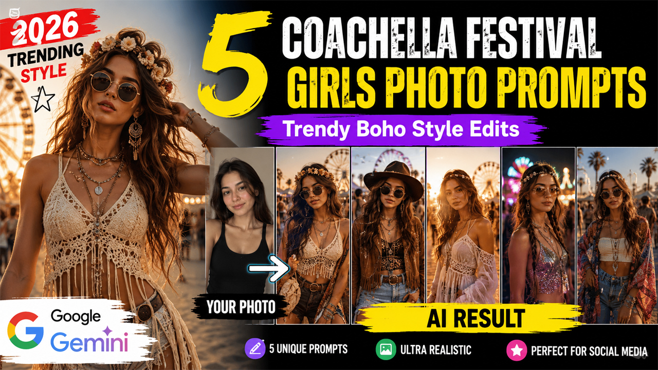5 Coachella Festival Girls Photo Prompts 2026