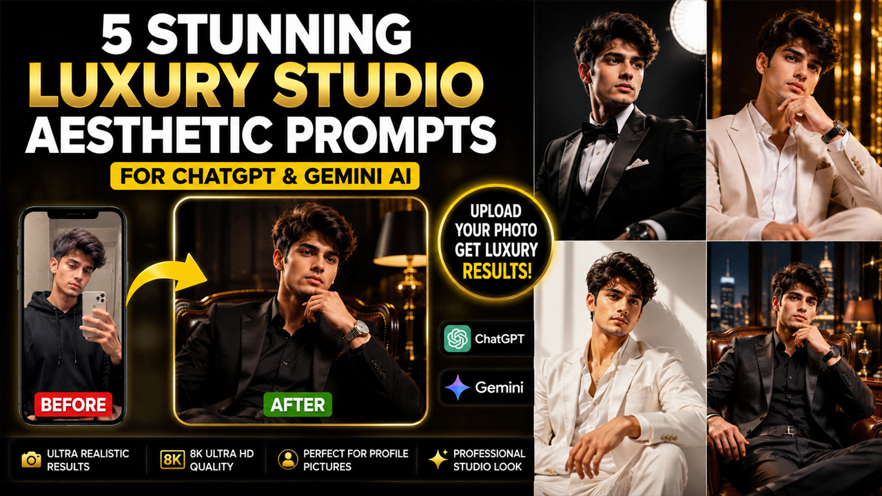 5 Stunning Luxury Studio Aesthetic Prompts for ChatGPT & Gemini (2026)