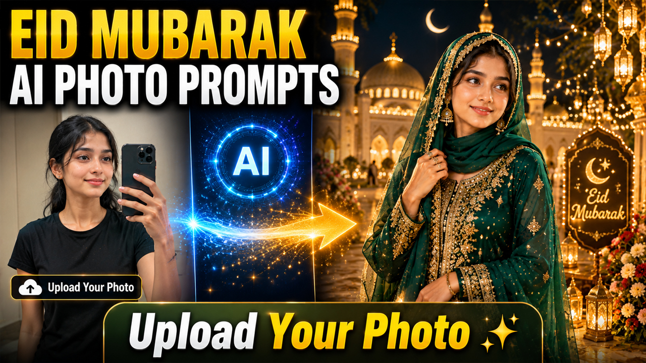 Eid Mubarak AI Photo Prompts for Girls 2026
