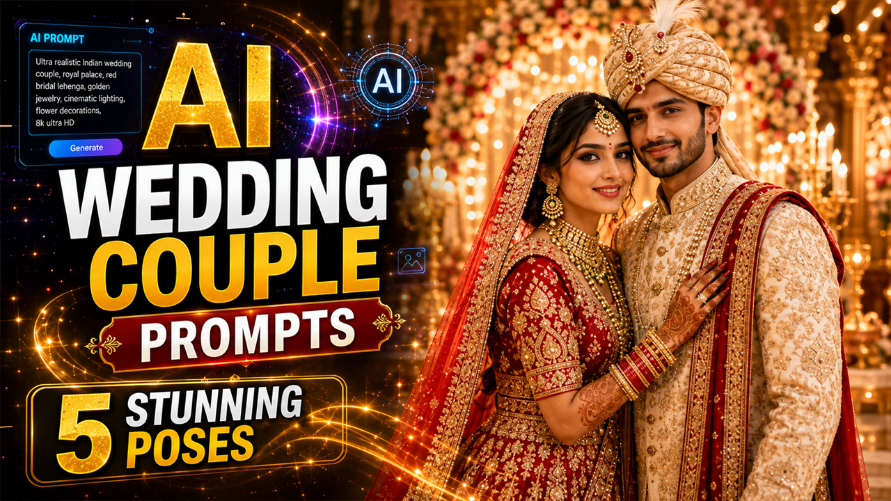 5 Stunning AI Traditional Wedding Couple Poses Prompts 2026