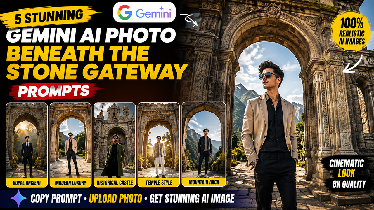5 Stunning Gemini AI Photo Beneath the Stone Gateway Prompts