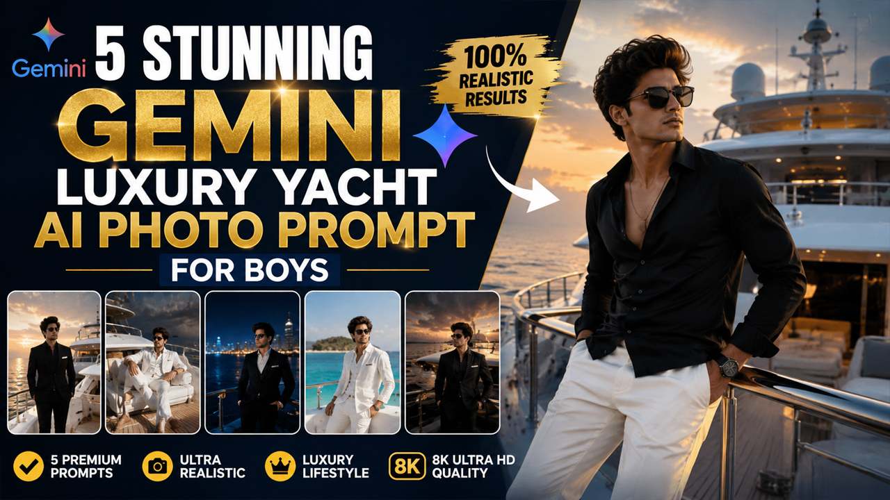 5 Stunning Gemini Luxury Yacht AI Photo Prompt for Boys