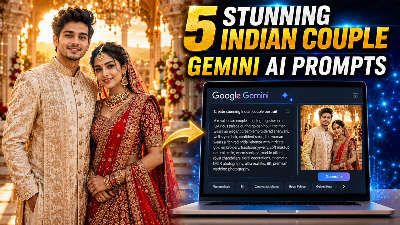5 Stunning Indian Couple Gemini AI Photo Prompts